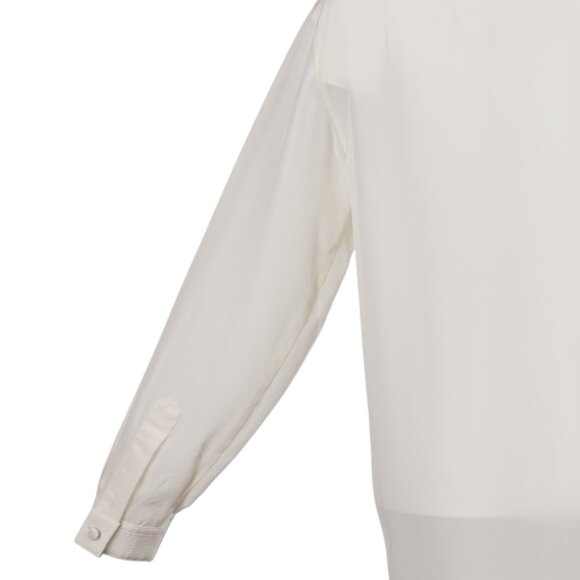 NWT DIANE VON FURSTENBERG Vintage Top XS Ivory Silk Long Sleeve Button Up Blouse - Picture 7 of 13